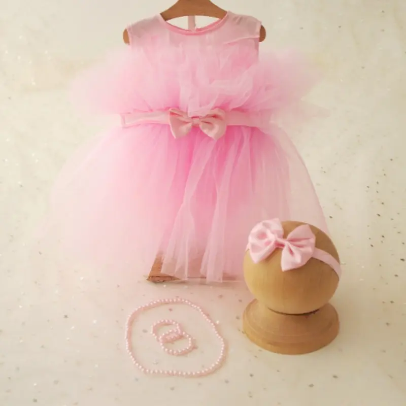 Baby Girl Mesh Princess Dress Set - Newborn Photography Outfit - Image 3